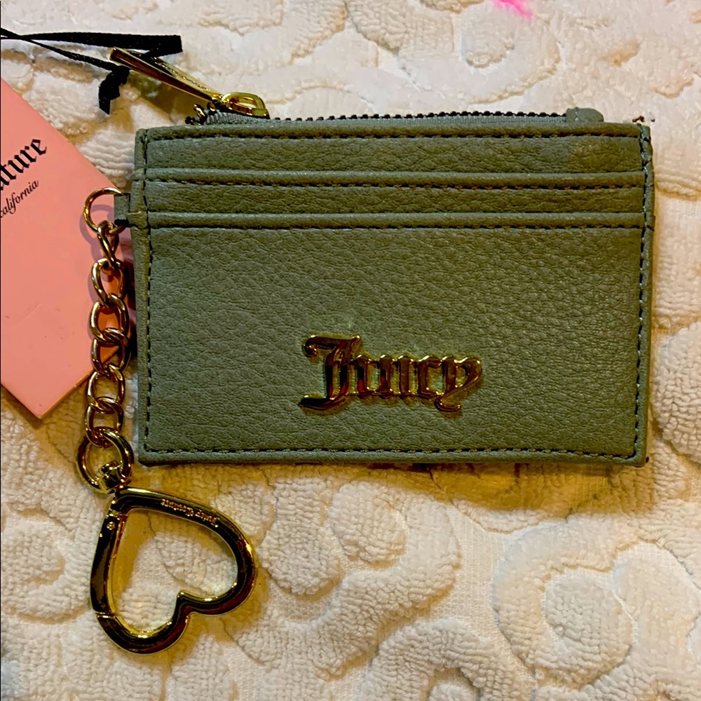 Juicy Couture Green Card Holder with Gold Accents